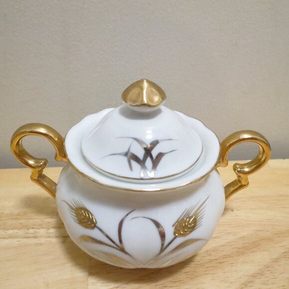 Coffee Tea 15pc Set Oakwood Japan Grain/Grasses Cream Sugar Teacups Saucers - Picture 8 of 16